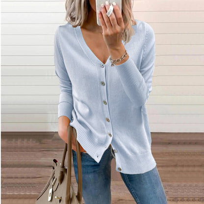 Sienna Strik Cardigan | V-Hals, Langærmet, Blødt Strikket Stoff til Dame 10