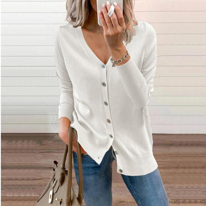 Sienna Strik Cardigan | V-Hals, Langærmet, Blødt Strikket Stoff til Dame 11