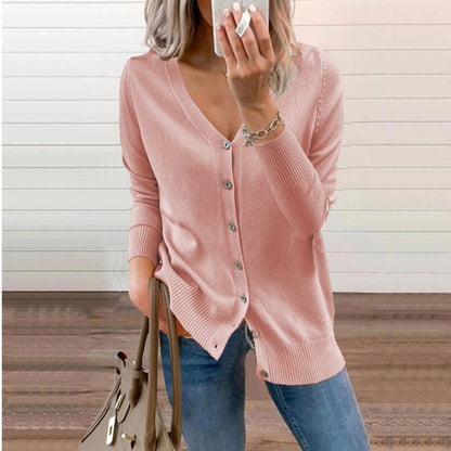 Sienna Strik Cardigan | V-Hals, Langærmet, Blødt Strikket Stoff til Dame 4