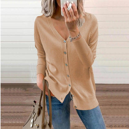 Sienna Strik Cardigan | V-Hals, Langærmet, Blødt Strikket Stoff til Dame 7
