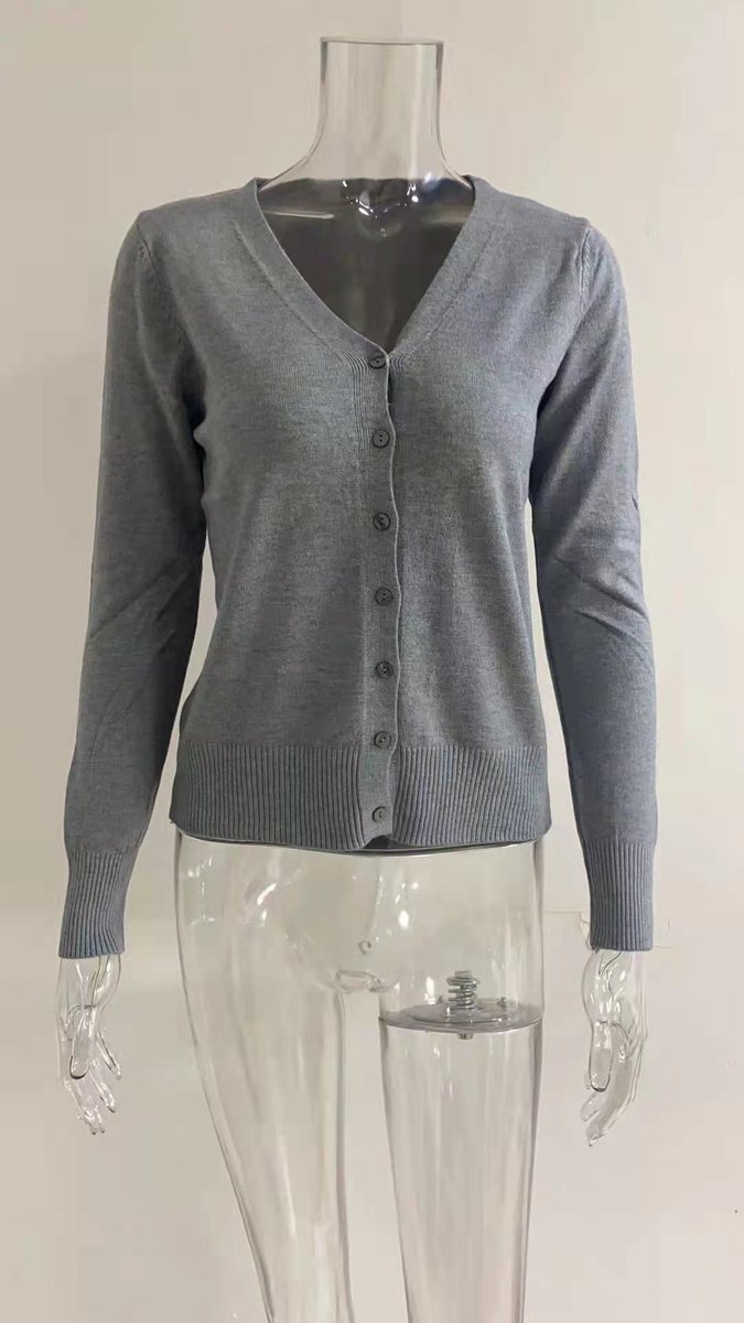 Sienna Strik Cardigan | V-Hals, Langærmet, Blødt Strikket Stoff til Dame 8