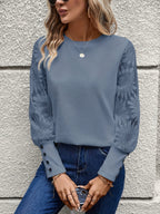 Sila Blomsterblonde T-shirt | Elegant Rund Hals 6