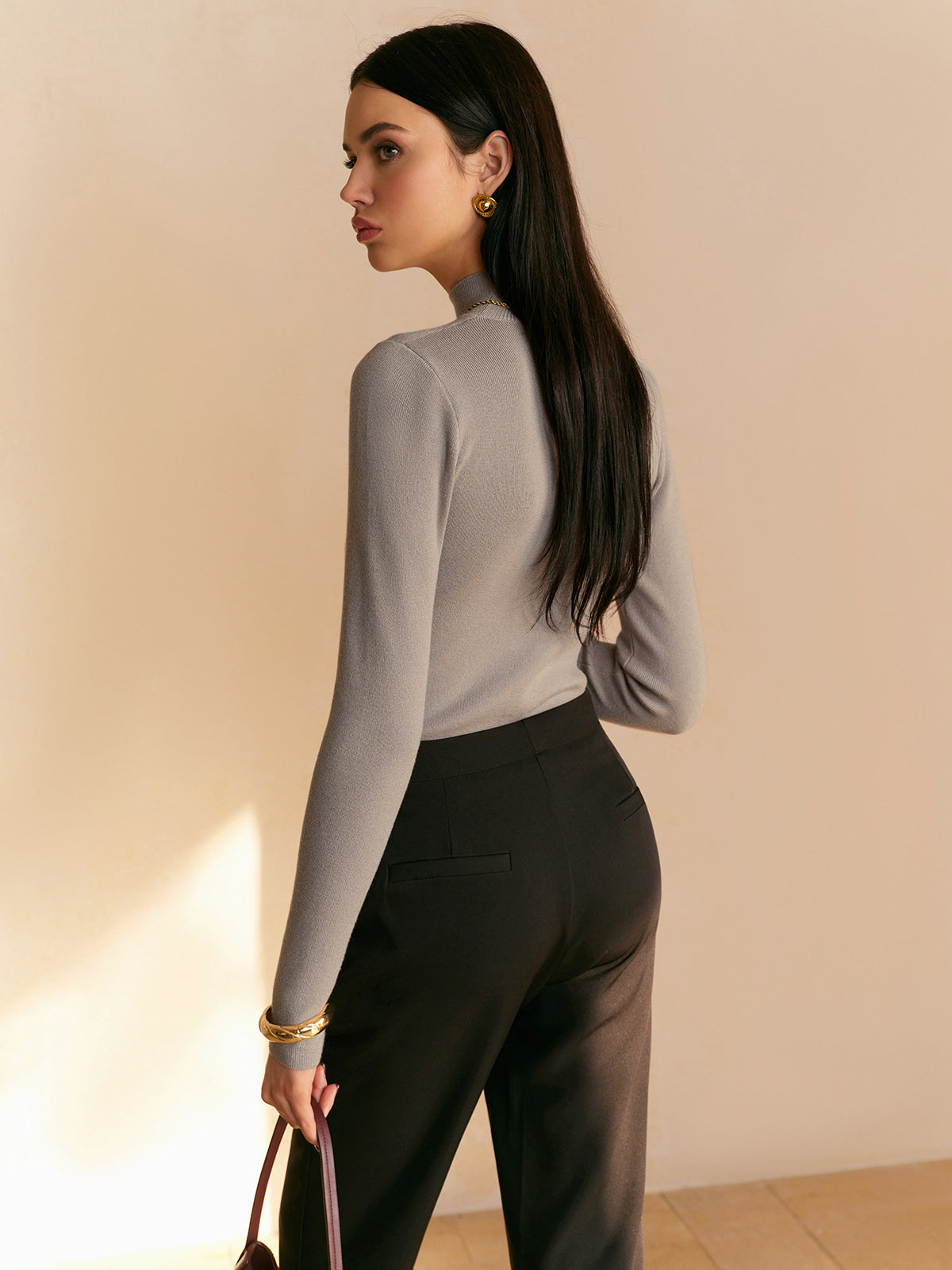 Sila Slim Fit Striktrøje Dame | Medium Stretch, Casual Pullover i Viskose-Polyester 3