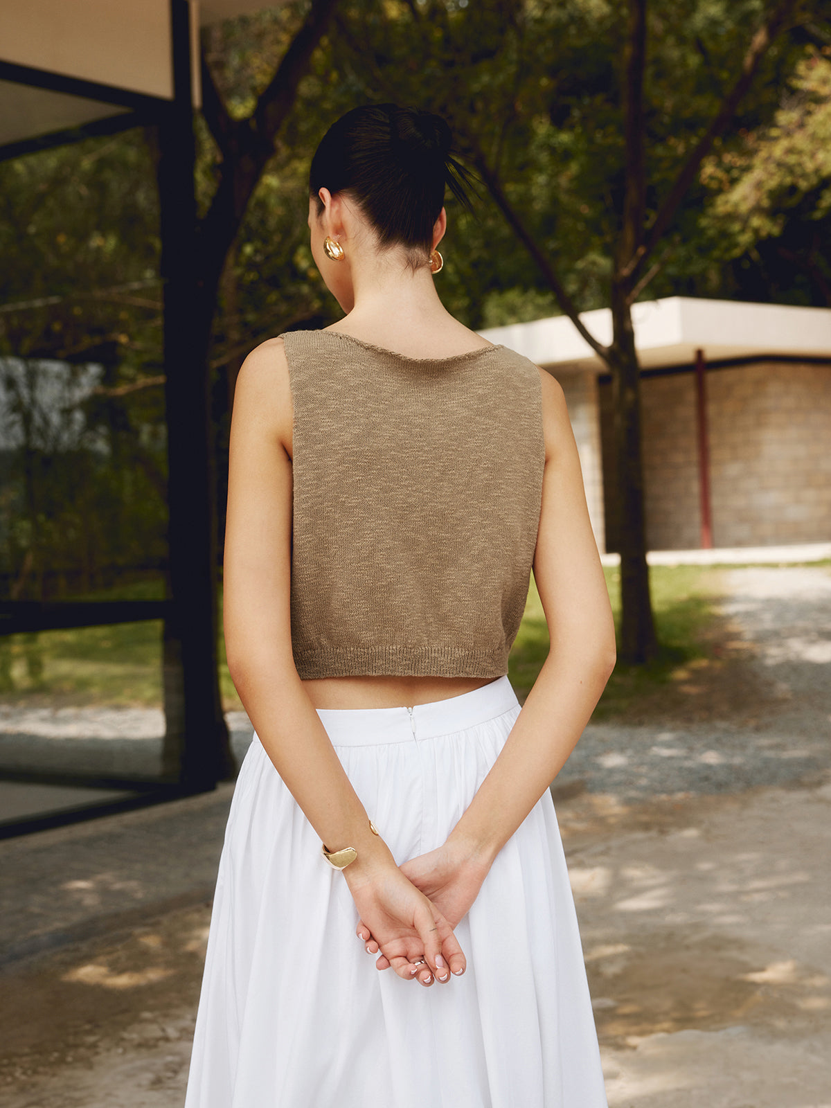 Sira Crop Top | Strikket Bomuldsblanding Ærmeløs 4