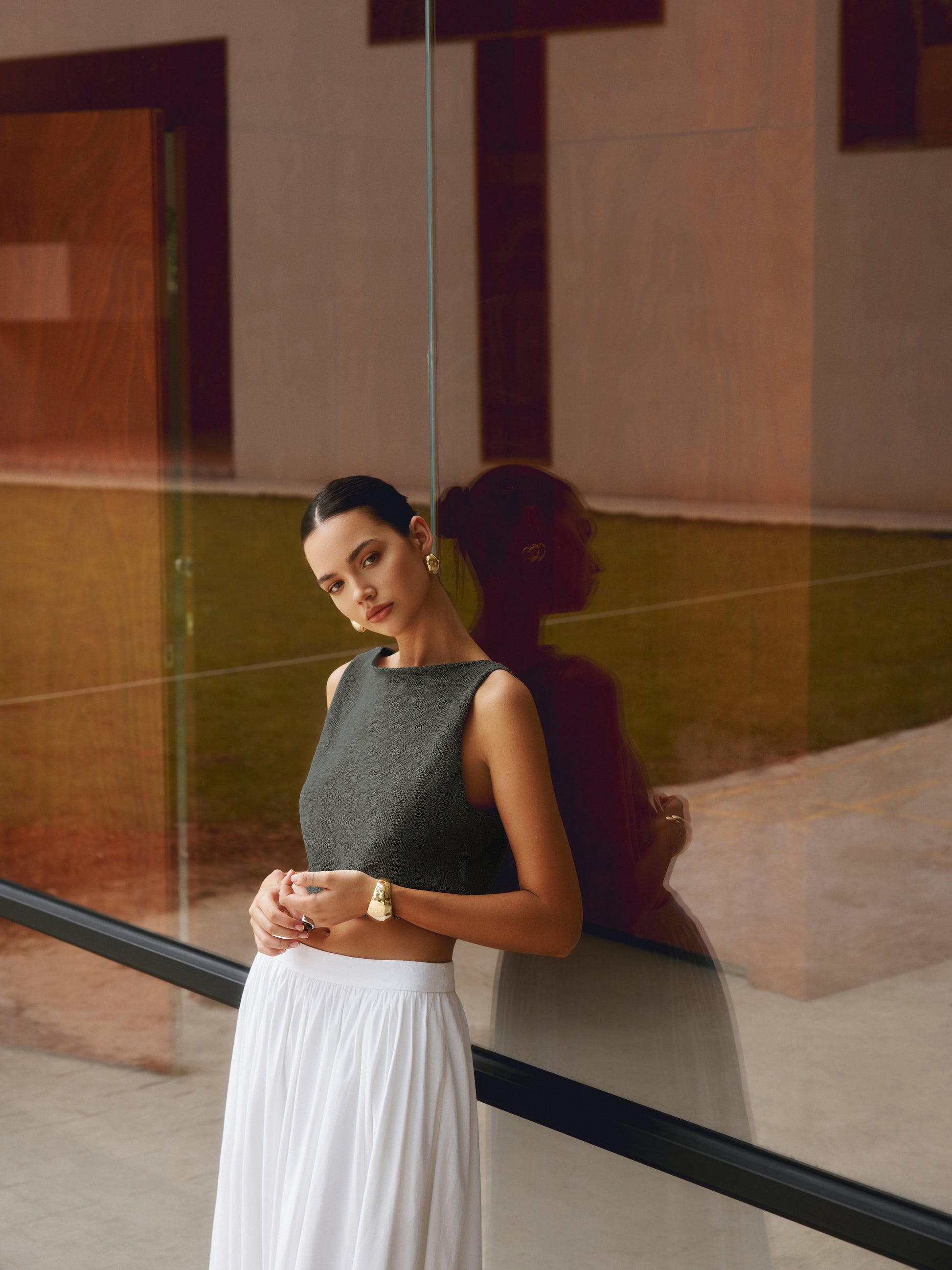 Sira Crop Top | Strikket Bomuldsblanding Ærmeløs 9