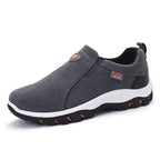 Grå slip-on sneakers med elastik i siden og kraftig tandsål