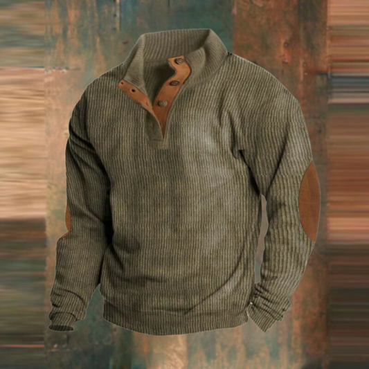 Toma Herre Sweater | Ribstrikket med Knaplukning 0