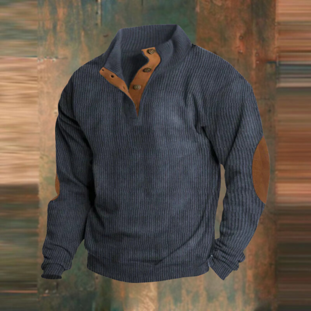 Toma Herre Sweater | Ribstrikket med Knaplukning 1