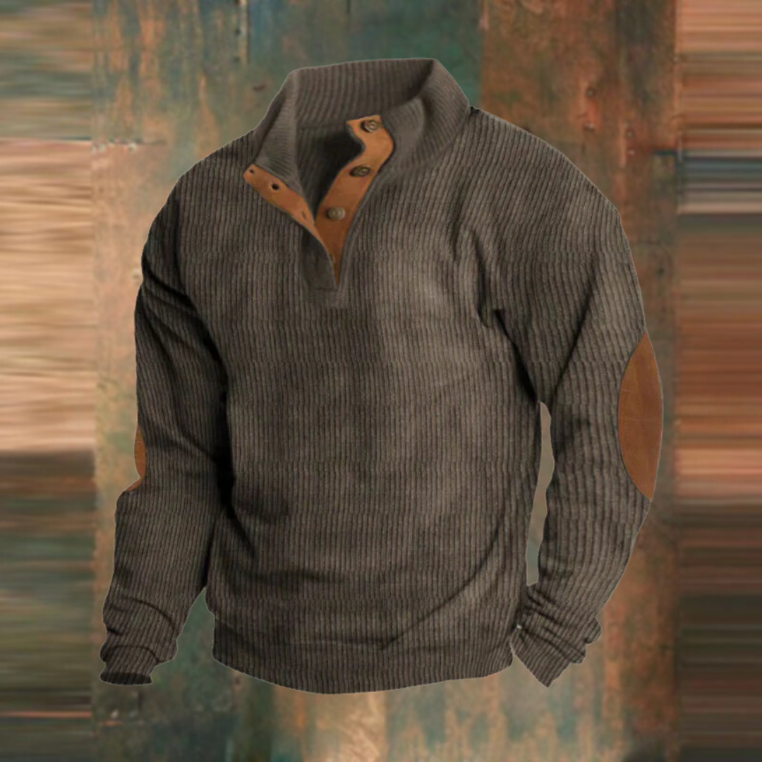 Toma Herre Sweater | Ribstrikket med Knaplukning 2
