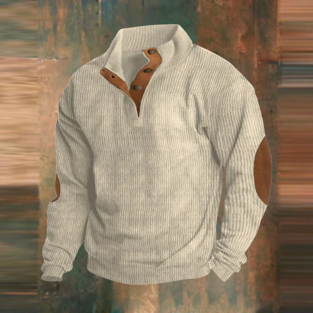 Toma Herre Sweater | Ribstrikket med Knaplukning 3