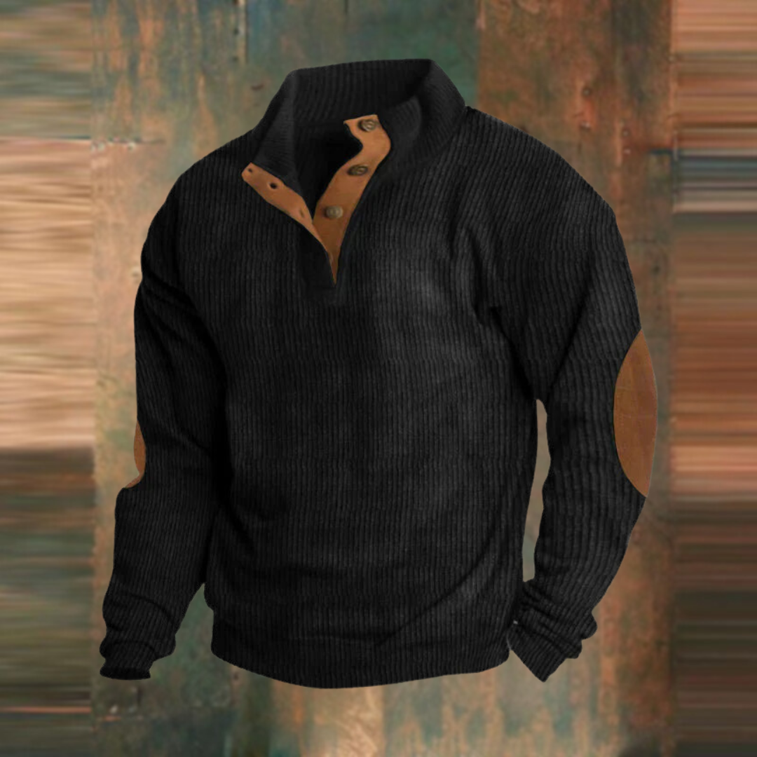 Toma Herre Sweater | Ribstrikket med Knaplukning 4