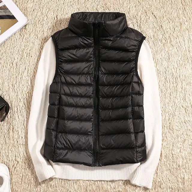 Anker | Quilted vest with high stand collar and front zipper