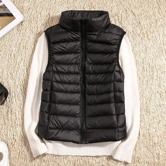 Anker | Quilted vest with high stand collar and front zipper