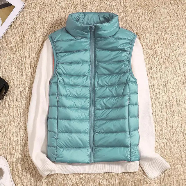 Anker | Quilted vest with high stand collar and front zipper
