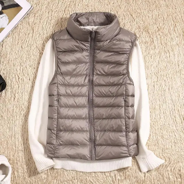 Anker | Quilted vest with high stand collar and front zipper
