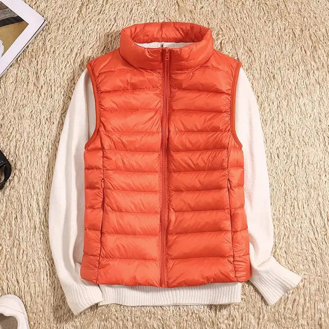 Anker | Quilted vest with high stand collar and front zipper