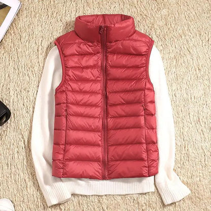Anker | Quilted vest with high stand collar and front zipper