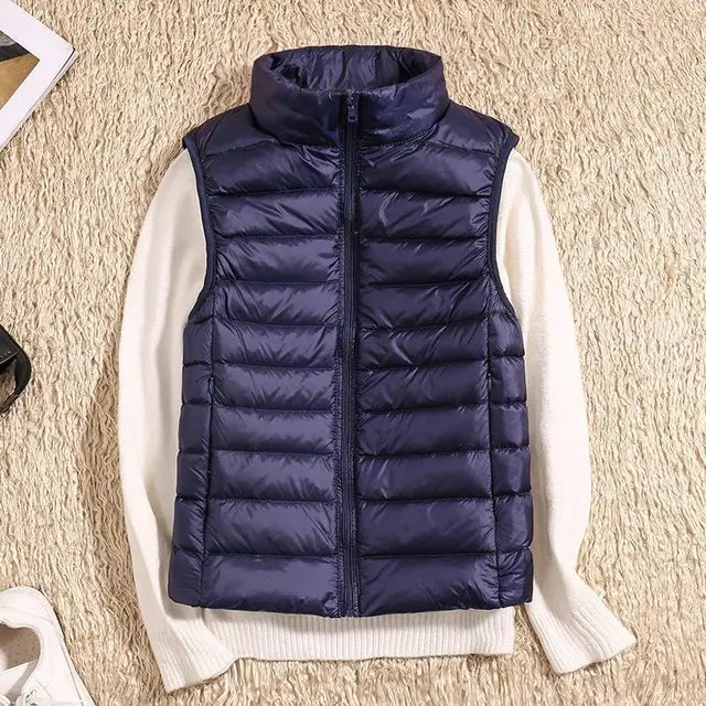 Anker | Quilted vest with high stand collar and front zipper
