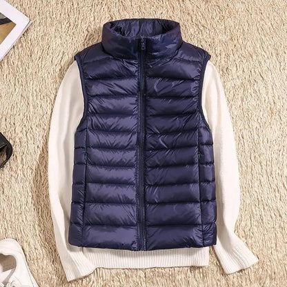 Anker | Quilted vest with high stand collar and front zipper