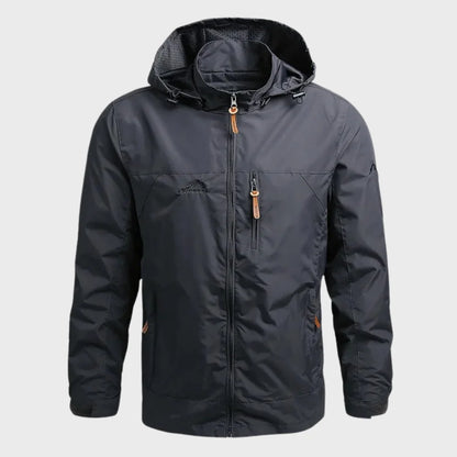 Aage | Shell jacket with hood, stand-up collar and zip pockets