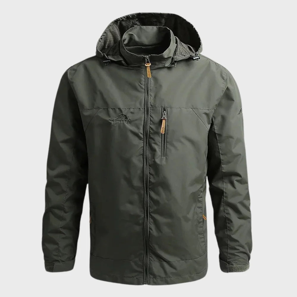 Aage | Shell jacket with hood, stand-up collar and zip pockets