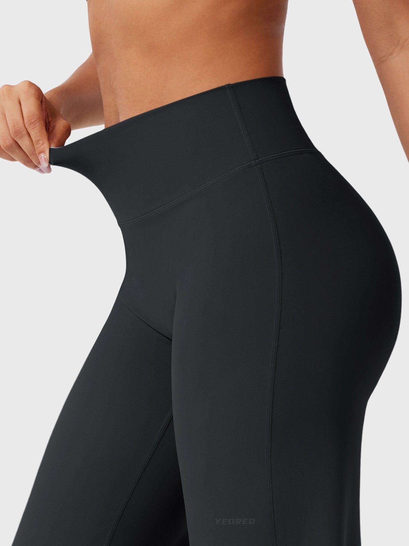 Vela Bredbenet Yoga Bukser | Høj Talje, Flare Design, Blødt Stof 5