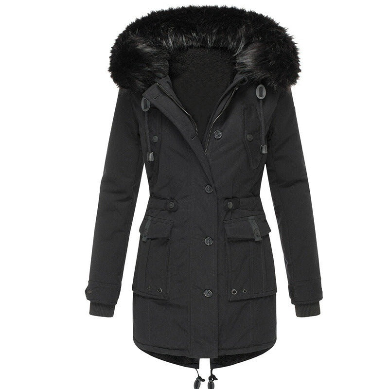 Ingelise | Parka jacket with fur trim and drawstring at the waist