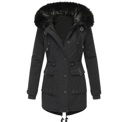 Ingelise | Parka jacket with fur trim and drawstring at the waist