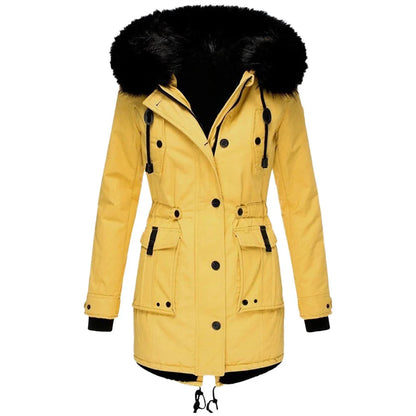 Ingelise | Parka jacket with fur trim and drawstring at the waist