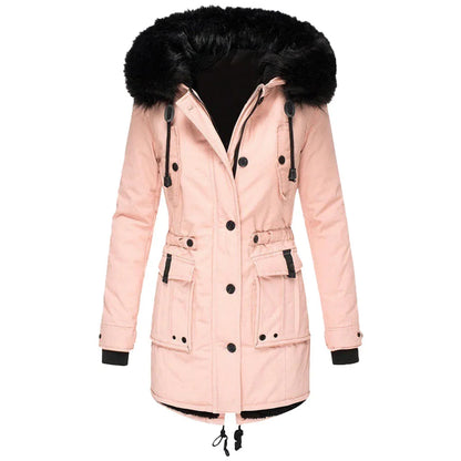 Ingelise | Parka jacket with fur trim and drawstring at the waist