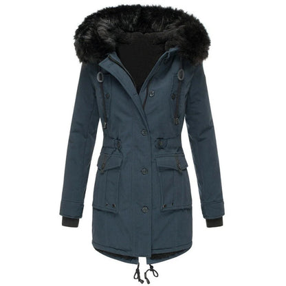 Ingelise | Parka jacket with fur trim and drawstring at the waist