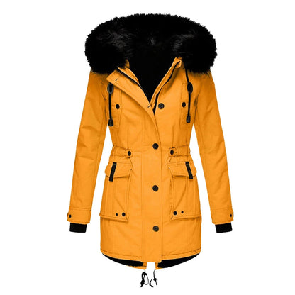 Ingelise | Parka jacket with fur trim and drawstring at the waist